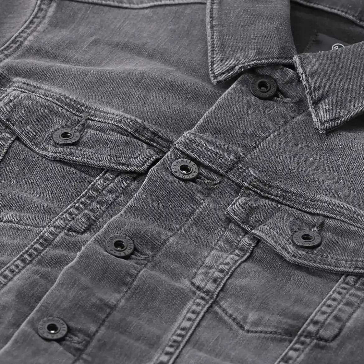 Adriano Goldschmied Jeansjacke mit Hemdkragen schwarz Jeansjacke