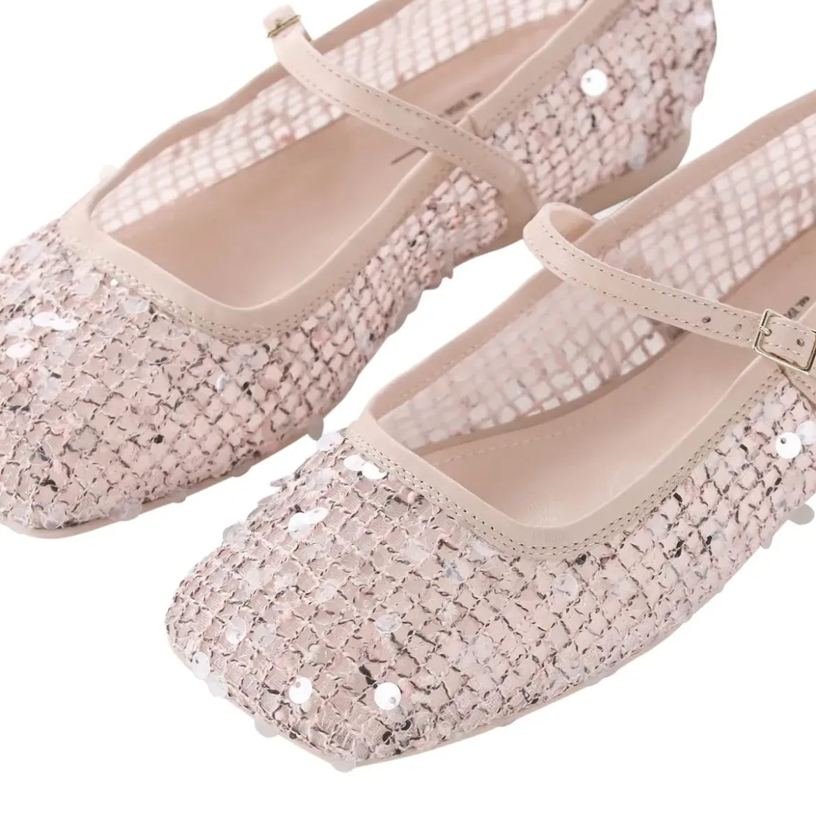 Agl Ballerinas Ceramic Mary Jane mit Pailletten pink Ballerinas