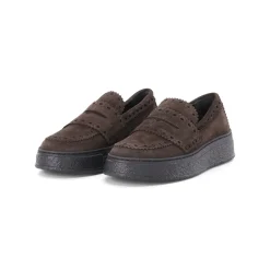 Agl Loafer Giuly aus Veloursleder braun Schnürschuhe