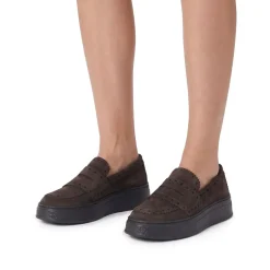 Agl Loafer Giuly aus Veloursleder braun Schnürschuhe