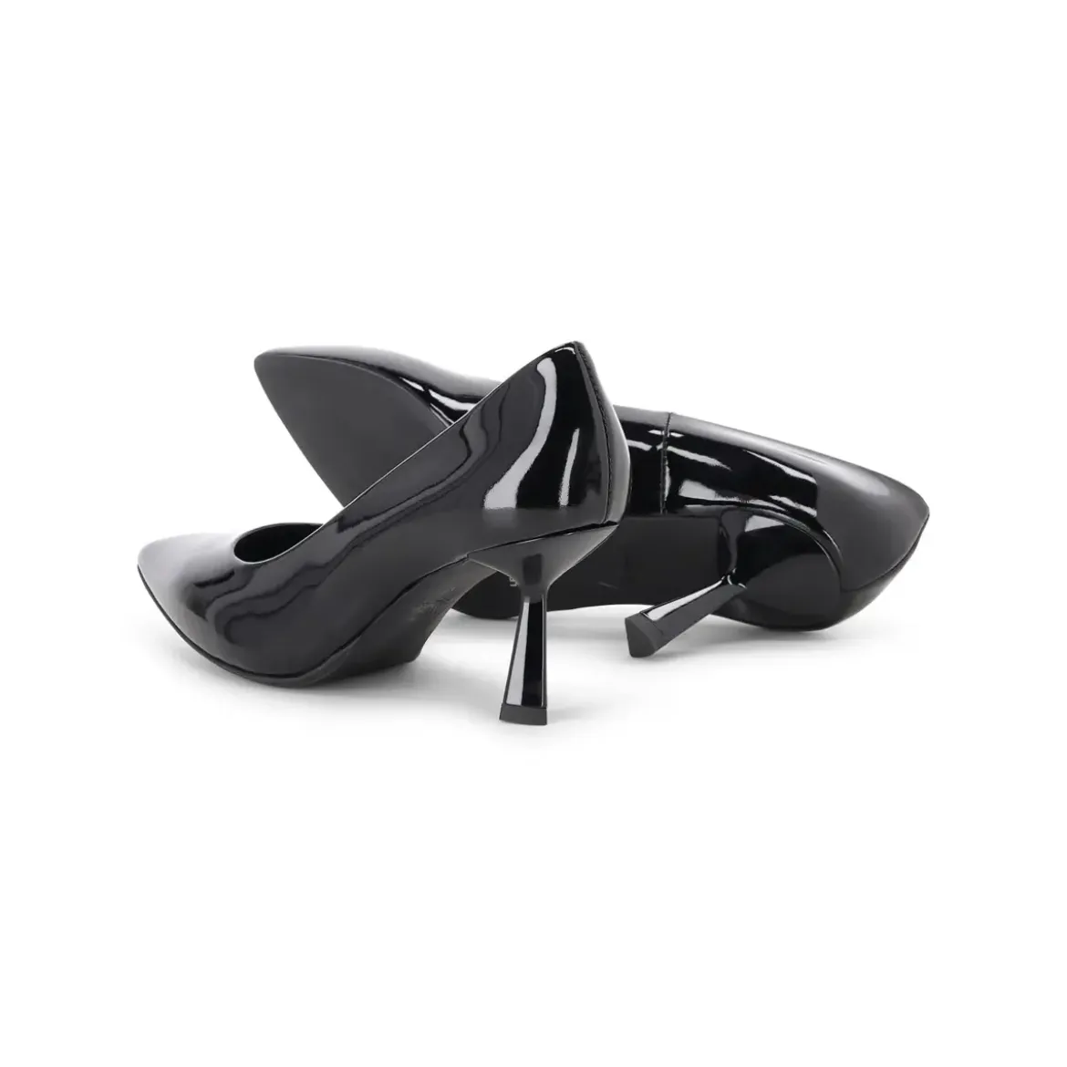 Agl Pumps aus Lackleder schwarz Schnürschuhe