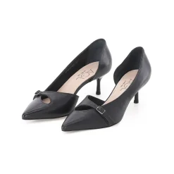 Agl Pumps aus Leder schwarz Schnürschuhe