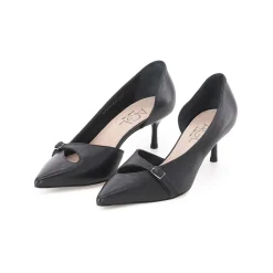 Agl Pumps aus Leder schwarz Schnürschuhe