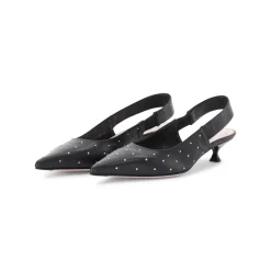 Agl Sling-Back mit Nieten schwarz Schnürschuhe