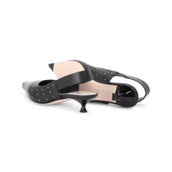 Agl Sling-Back mit Nieten schwarz Schnürschuhe