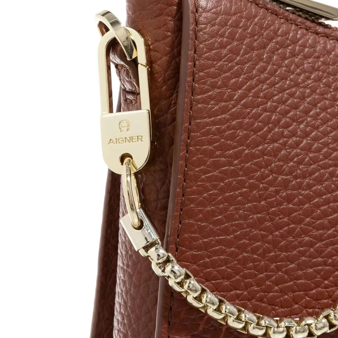 AIGNER Ivy Dark Cognac Crossbody Bag