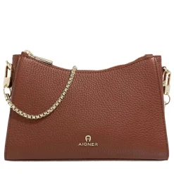 AIGNER Ivy Dark Cognac Crossbody Bag