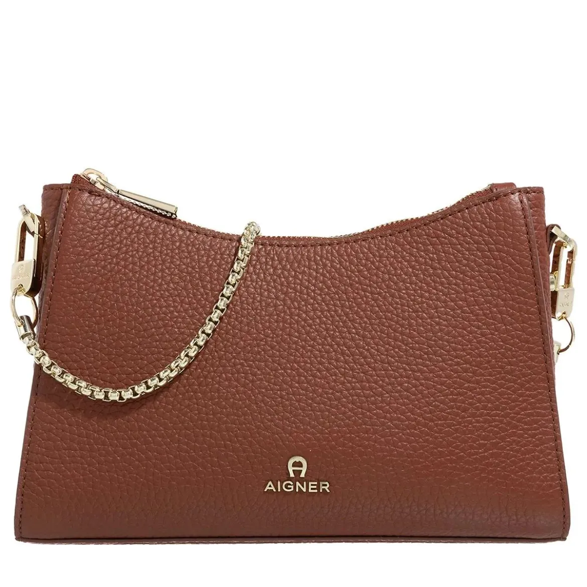 AIGNER Ivy Dark Cognac Crossbody Bag