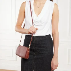 AIGNER Ivy Dark Cognac Crossbody Bag