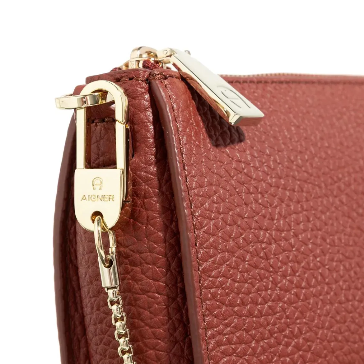 AIGNER Ivy Dark Cognac Crossbody Bag