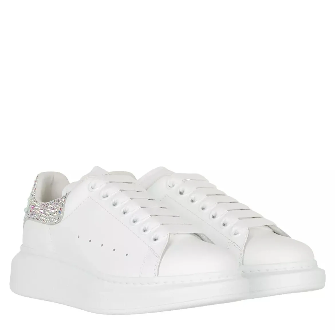 Alexander McQueen Oversize Sneaker Strass weiß Low-Top-Sneaker