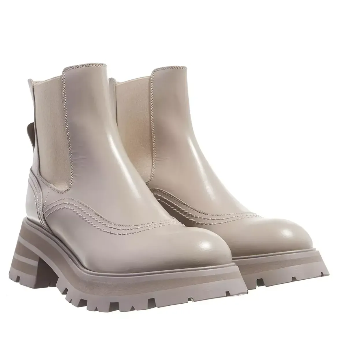 Alexander McQueen Wander Boots Leather Stone Stiefeletten