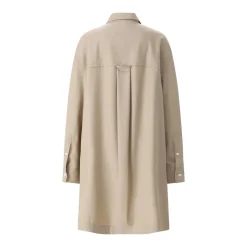 AMI Paris Blusenkleid in Midilänge beige Midikleid