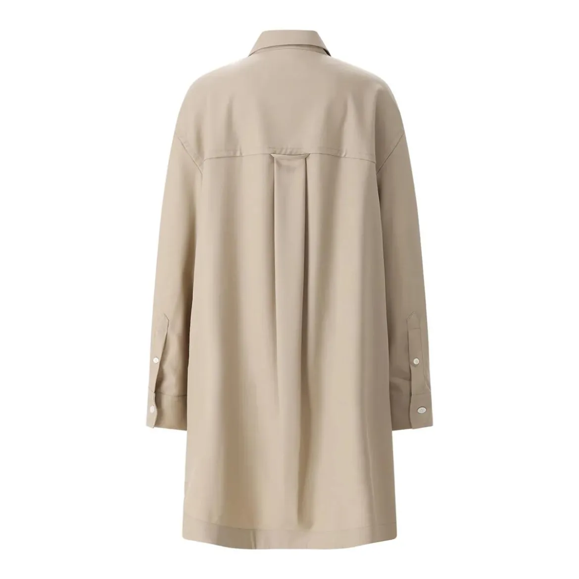 AMI Paris Blusenkleid in Midilänge beige Midikleid