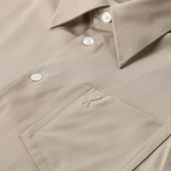 AMI Paris Blusenkleid in Midilänge beige Midikleid