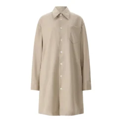 AMI Paris Blusenkleid in Midilänge beige Midikleid