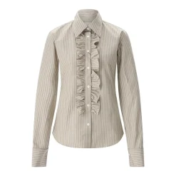 AMI Paris Hemdbluse mit Rüschen beige Bluse