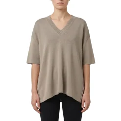 AMI Paris Kurzarm-Pullover aus Wollmix braun Pullover