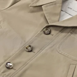 AMI Paris Kurze Jacke aus Baumwollmix braun Übergangsjacke