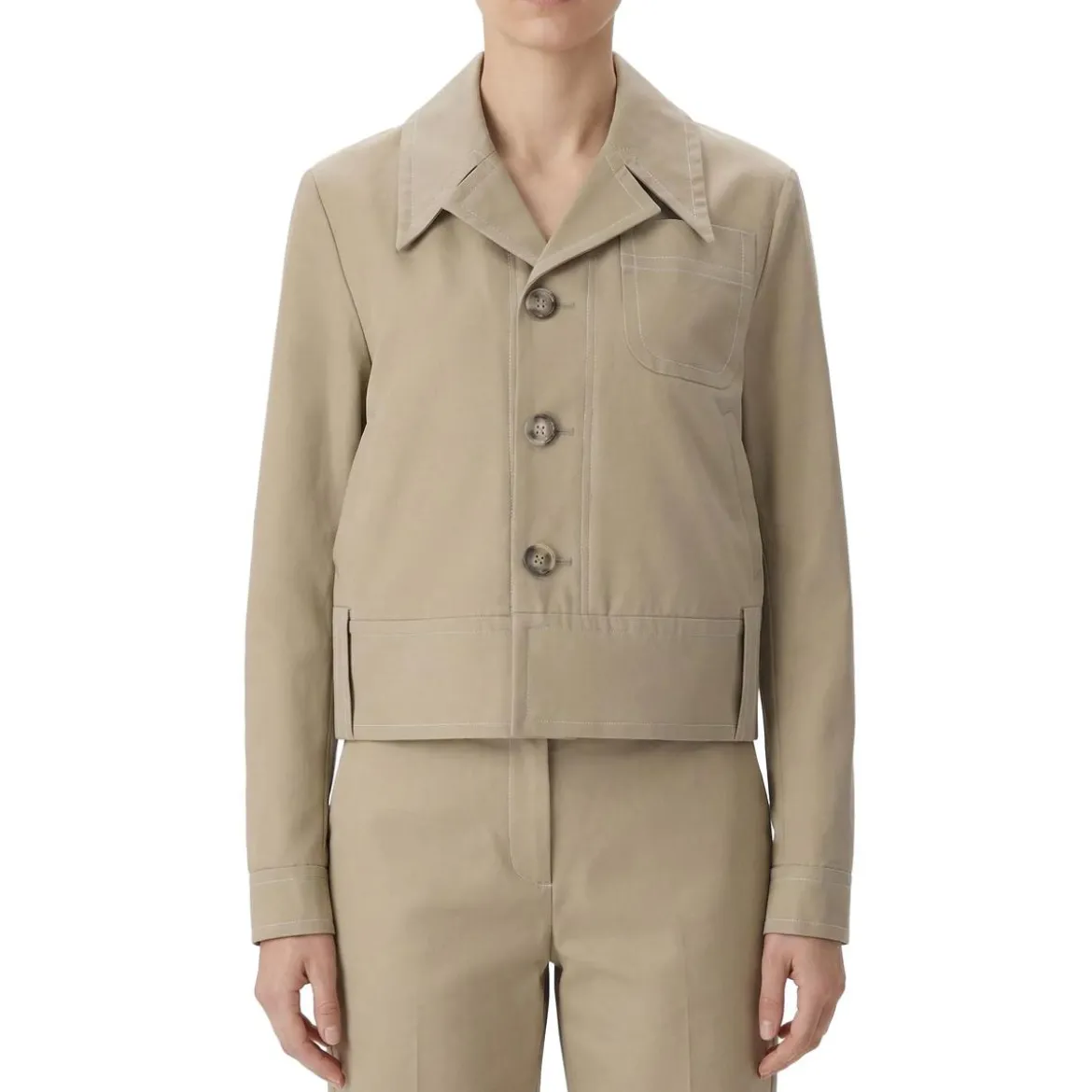 AMI Paris Kurze Jacke aus Baumwollmix braun Übergangsjacke