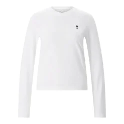 AMI Paris Langarmshirt aus Baumwolle weiß T-Shirt