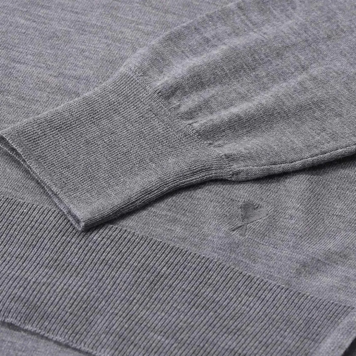 AMI Paris Pullover mit Wolle und Seide grau Pullover