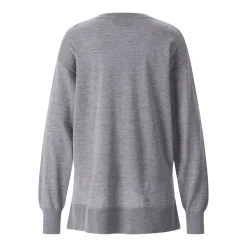 AMI Paris Pullover mit Wolle und Seide grau Pullover