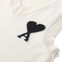 AMI Paris Pullunder aus Wolle weiß Top