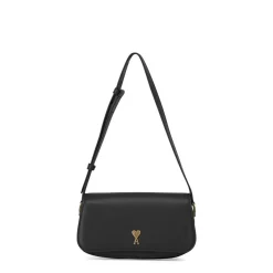 AMI Paris Schultertasche aus Leder schwarz Crossbody Bag