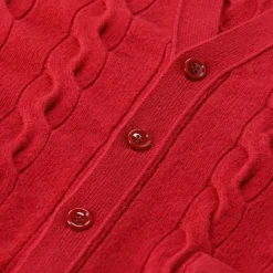 AMI Paris Strickjacke aus Merinowolle rot Strickjacke