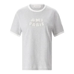AMI Paris T-Shirt mit Logo grau T-Shirt
