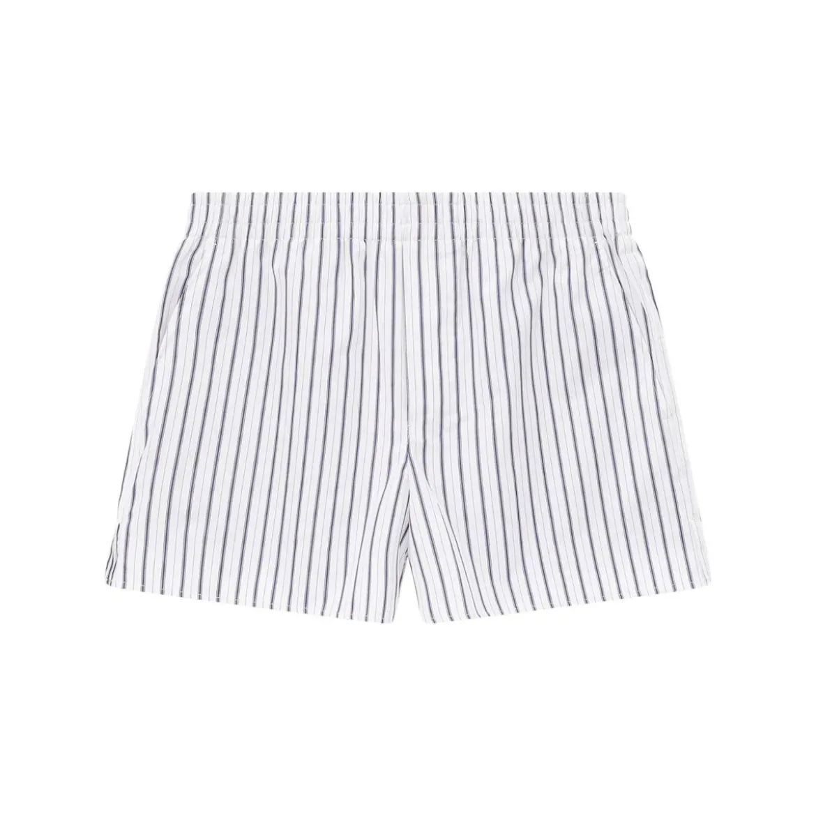AMI Paris Vertical Stripe Bermuda Shorts With Elastic Waistb White Bermuda-Shorts