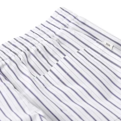 AMI Paris Vertical Stripe Bermuda Shorts With Elastic Waistb White Bermuda-Shorts