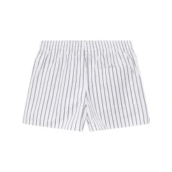 AMI Paris Vertical Stripe Bermuda Shorts With Elastic Waistb White Bermuda-Shorts