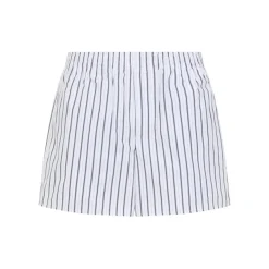 AMI Paris Vertical Stripe Bermuda Shorts With Elastic Waistb White Bermuda-Shorts