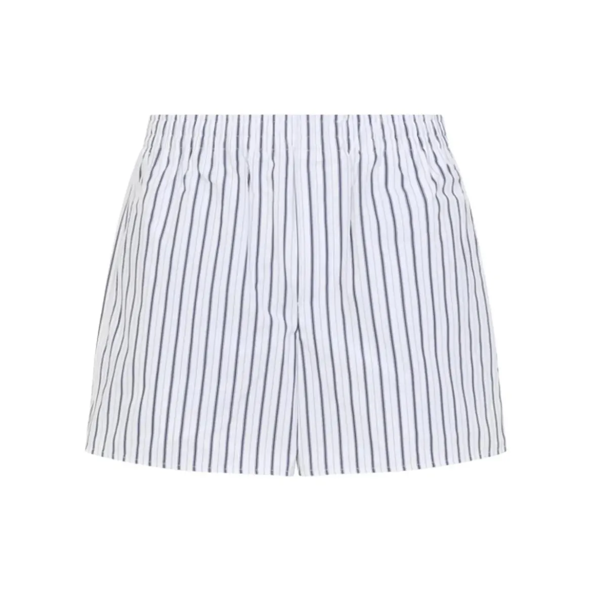 AMI Paris Vertical Stripe Bermuda Shorts With Elastic Waistb White Bermuda-Shorts