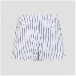 AMI Paris Vertical Stripe Bermuda Shorts With Elastic Waistb White Bermuda-Shorts