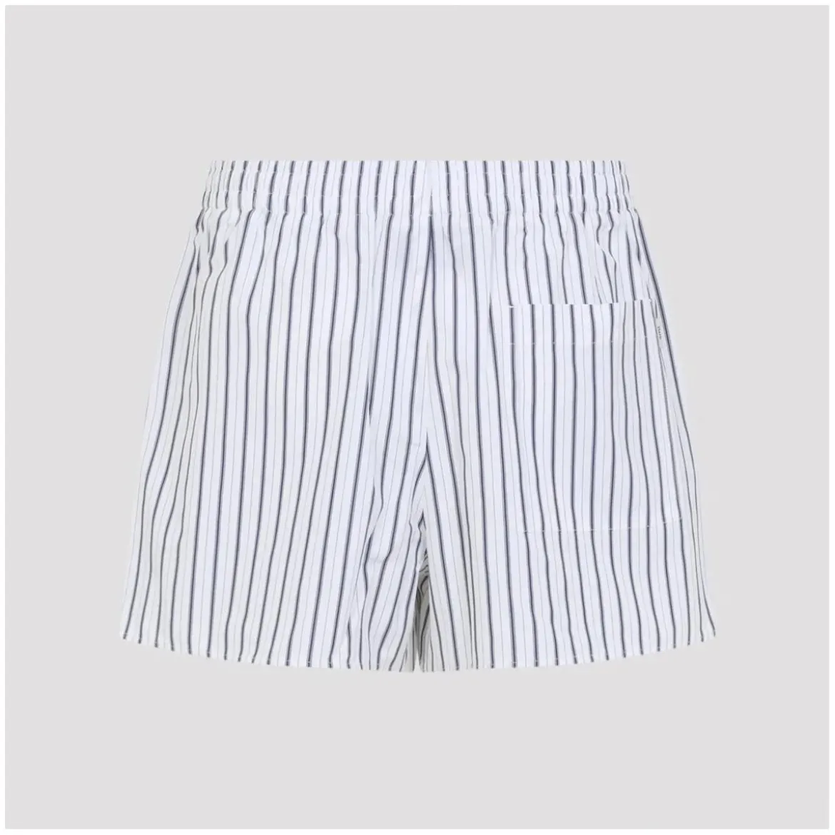 AMI Paris Vertical Stripe Bermuda Shorts With Elastic Waistb White Bermuda-Shorts