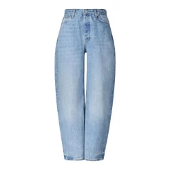 Anine Bing Classic Straight-Leg Jeans With Mid-Rise Waist Grey Straight Leg Jeans