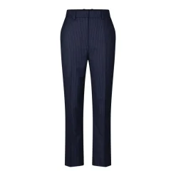 Anine Bing Stoffhose mit Nadelstreifen aus Wolle blau Stoffhose