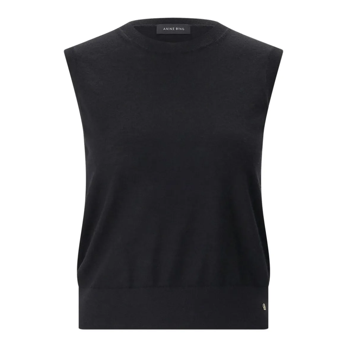 Anine Bing Top Moni aus Woll-Kaschmir-Mix schwarz Top