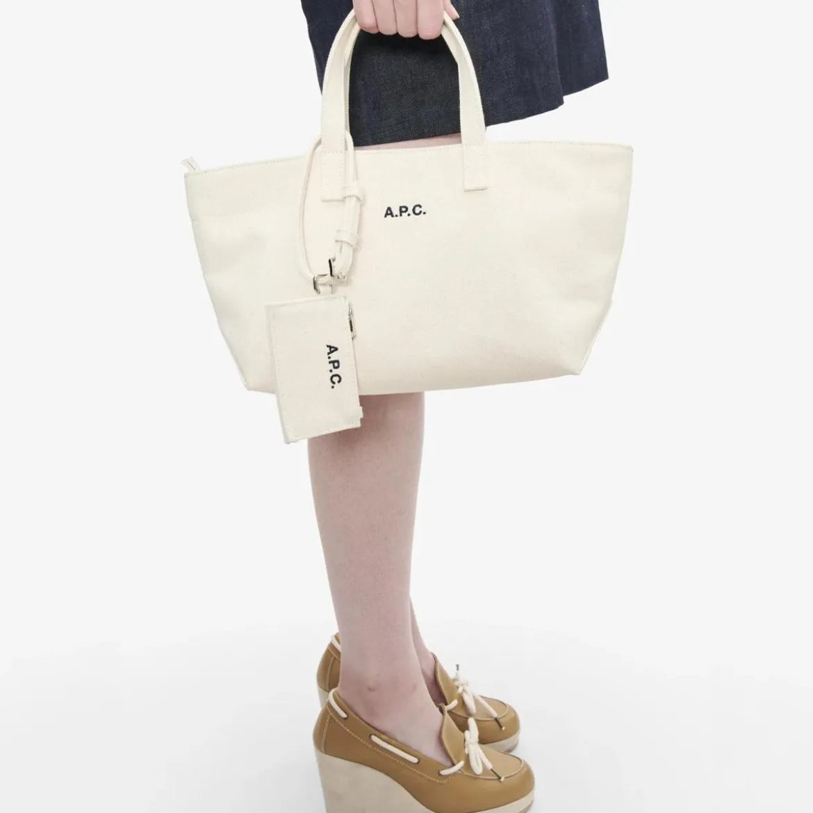 A.P.C. Le Drummer Toile Small Aad Ecru Tote