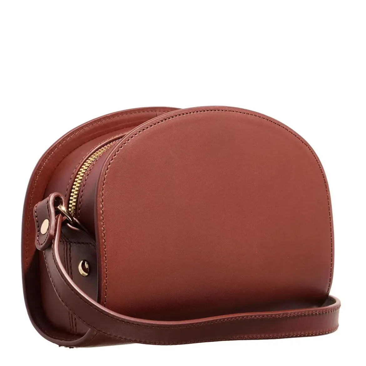 A.P.C. Sac Demi-Lune Mini Hazelnut Crossbody Bag
