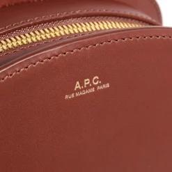 A.P.C. Sac Demi-Lune Mini Hazelnut Crossbody Bag