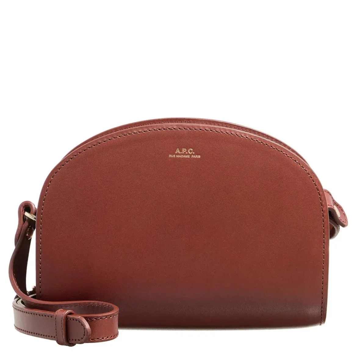 A.P.C. Sac Demi-Lune Mini Hazelnut Crossbody Bag