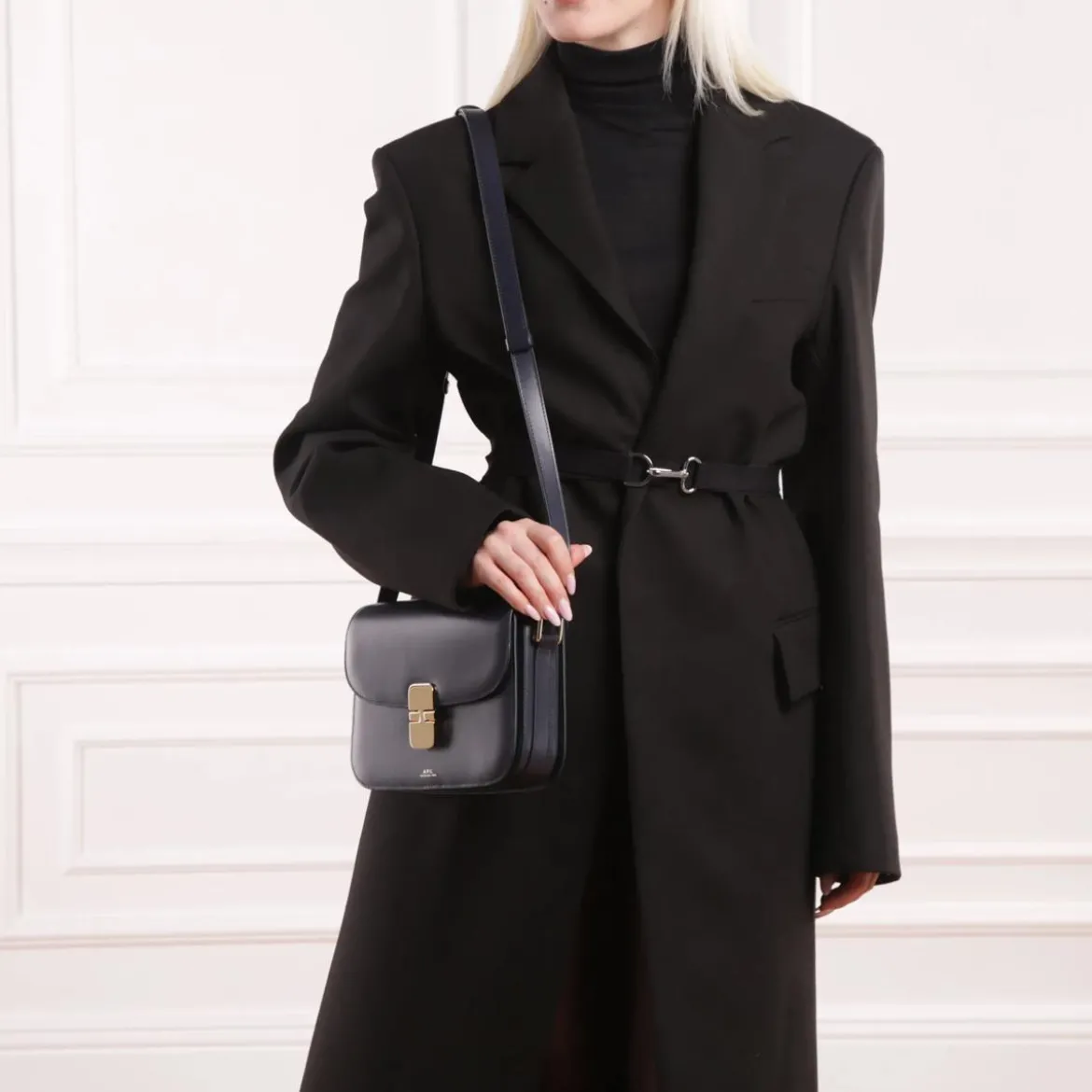 A.P.C. Sac Grace Small Dark Navy Crossbody Bag