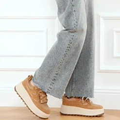 Ash Movie01 Camel/Eggnug Fur Plateau-Sneaker