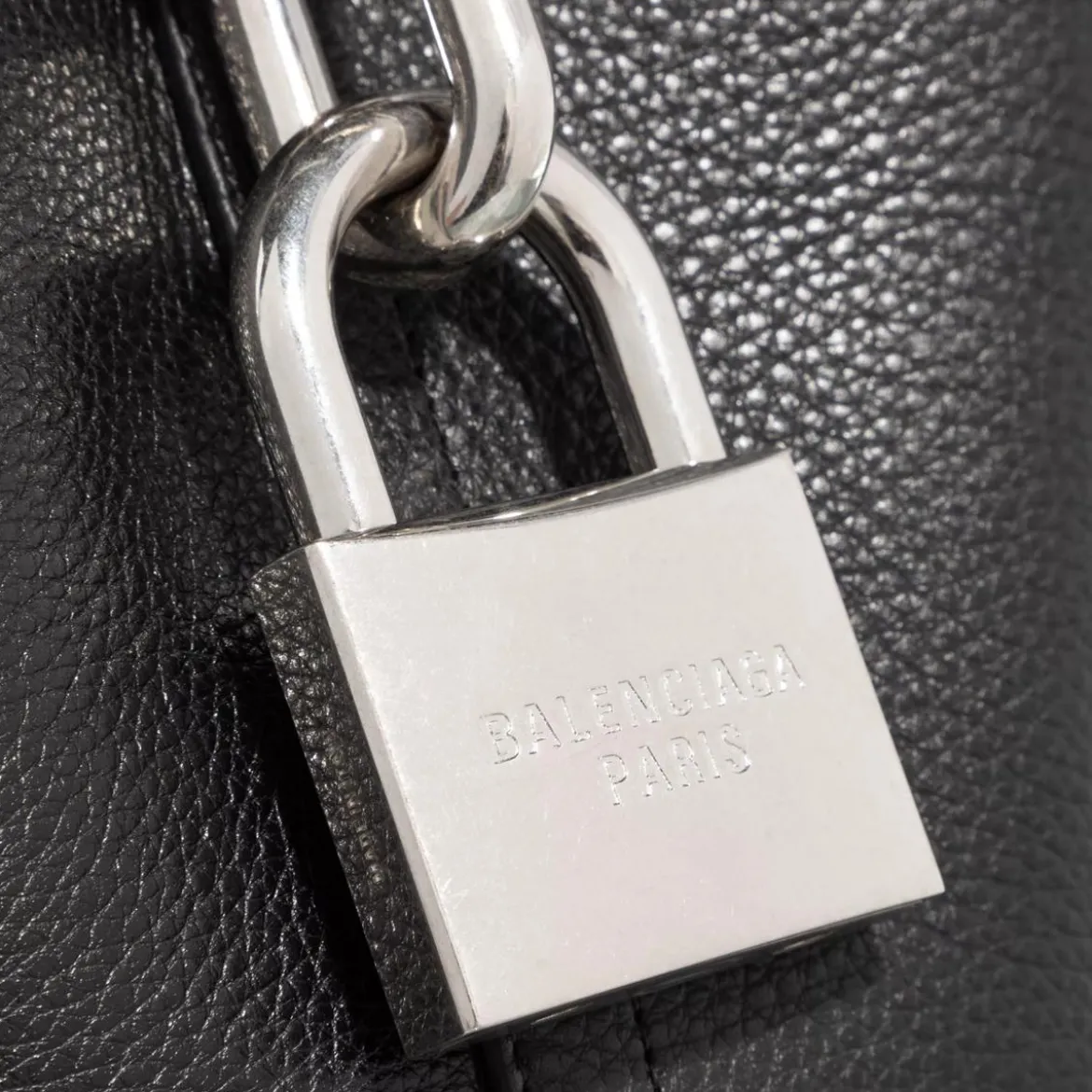 Balenciaga Locker Handbag Leather Black Bucket Bag