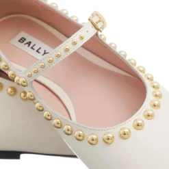 Bally Belkys-Round Stu Bone Ballerinas
