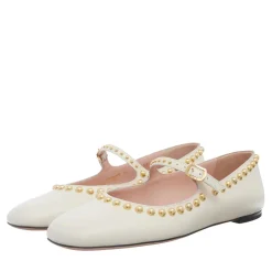 Bally Belkys-Round Stu Bone Ballerinas
